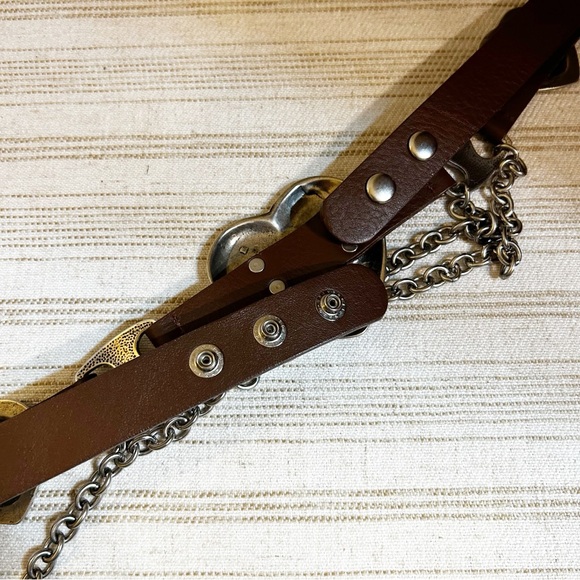 New Free People Streets Ahead Mia Chain Heart Western Boho Belt main image 8